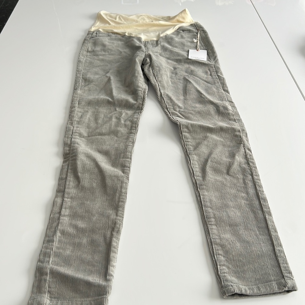 Pink blush maternity corduroy pant